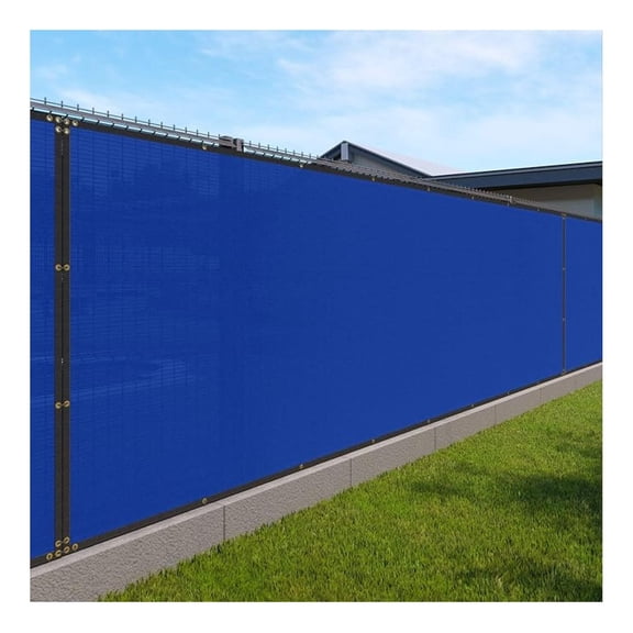 Privacy Fence Screen Heavy Duty Windscreen Fencing Mesh Fabric Shade Net Cover with Brass Grommtes for Outdoor Wall Garden Yard Pool Deck, 6'x27' Blue