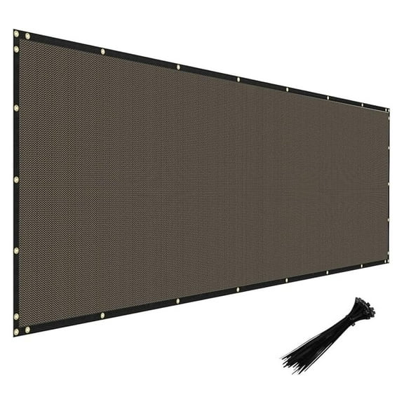 Privacy Fence Screen Heavy Duty Windscreen Fencing Mesh Fabric Shade Net Cover with Brass Grommtes for Outdoor Wall Garden Yard Pool Deck, 6'x39' Brown