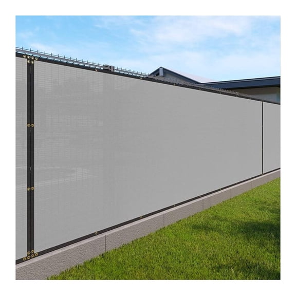 Privacy Fence Screen Heavy Duty Windscreen Fencing Mesh Fabric Shade Net Cover with Brass Grommtes for Outdoor Wall Garden Yard Pool Deck, 6'x73' Light Gray