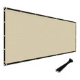 thumbnail image 1 of Privacy Fence Screen Heavy Duty Windscreen Fencing Mesh Fabric Shade Net Cover with Brass Grommtes for Outdoor Wall Garden Yard Pool Deck, 6'x74' Beige, 1 of 7