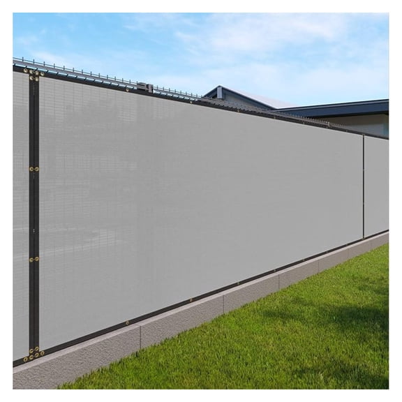 Privacy Fence Screen Heavy Duty Windscreen Fencing Mesh Fabric Shade Net Cover with Brass Grommtes for Outdoor Wall Garden Yard Pool Deck, 6'x83' Light Gray