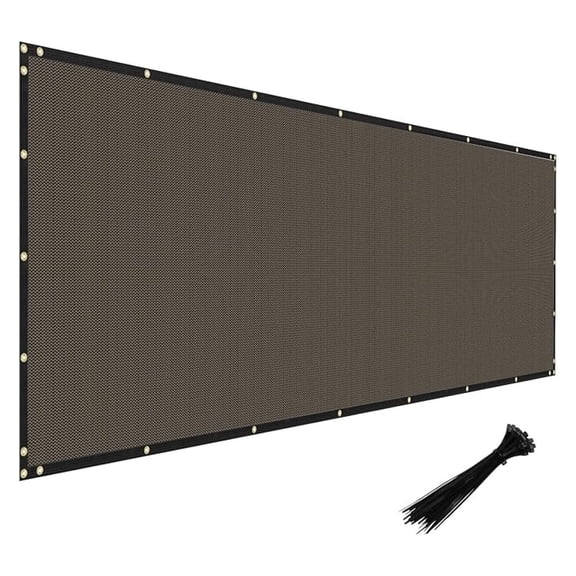 Privacy Fence Screen Heavy Duty Windscreen Fencing Mesh Fabric Shade Net Cover with Brass Grommtes for Outdoor Wall Garden Yard Pool Deck, 6'x92' Brown