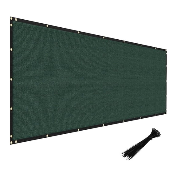 Privacy Fence Screen Heavy Duty Windscreen Fencing Mesh Fabric Shade Net Cover with Brass Grommtes for Outdoor Wall Garden Yard Pool Deck, 8'x25' Green