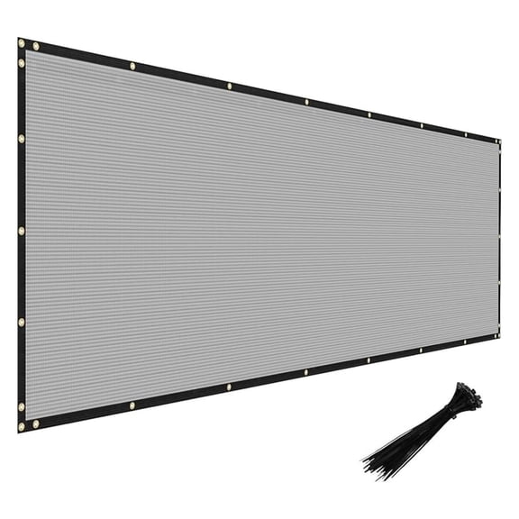 Privacy Fence Screen Heavy Duty Windscreen Fencing Mesh Fabric Shade Net Cover with Brass Grommtes for Outdoor Wall Garden Yard Pool Deck, 8'x25' Light Gray