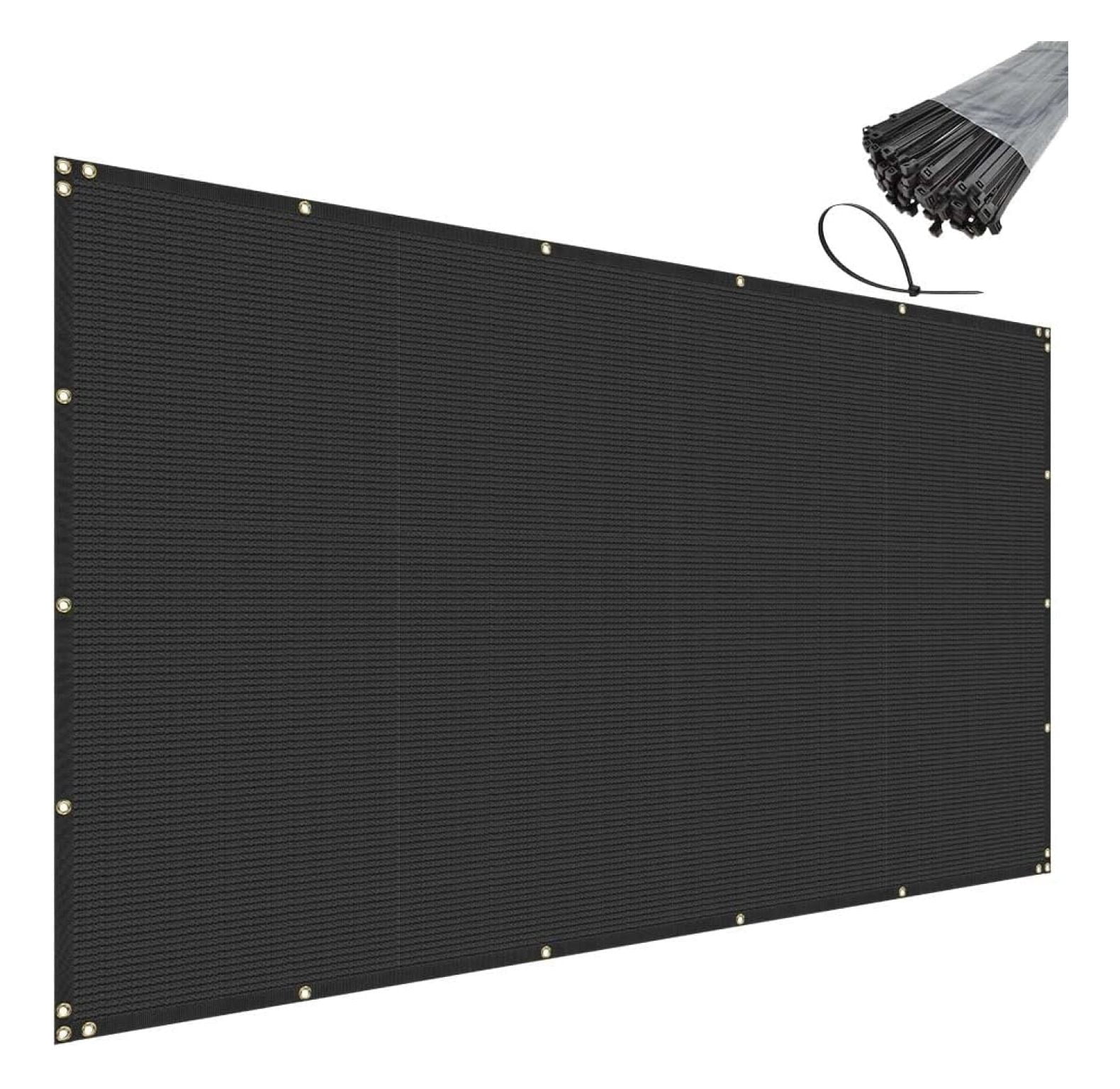 HDPE Black Balcony Privacy Screen Fence Windscreen Cover Fabric Shade Netting UV Protection for Patio Backyard Porch Railing - 15