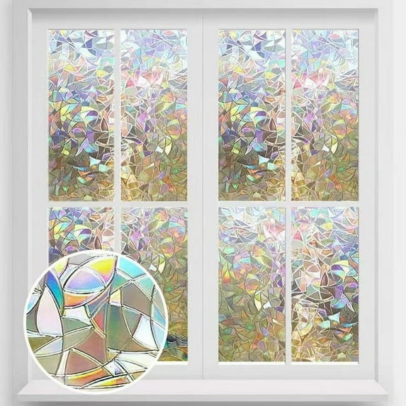 Privacy Film, Static Cling Window Film, Frosted Glass Sticker for Bathroom, UV Protection, Removable, 1-Pack