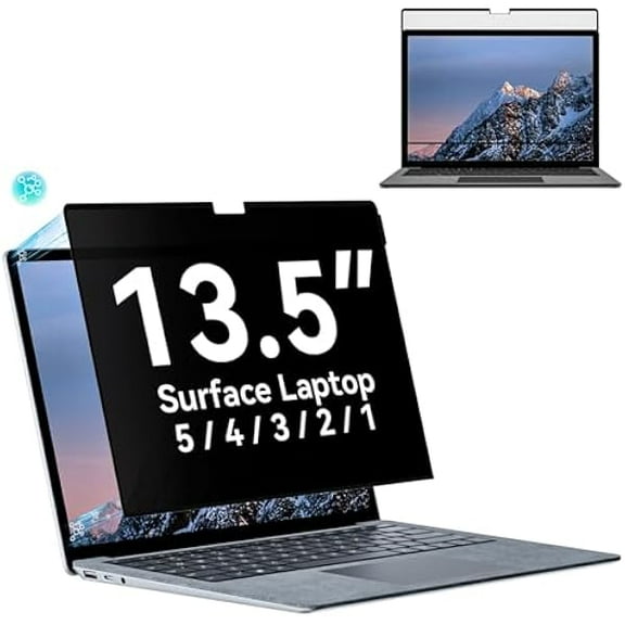 Privacy Filter Compatible with 13.5 Inch Surface Laptop 5/4/3/2/1,Easy On/Off Removable Anti-Glare Blue Light Laptop Privacy Screen Black Security Private