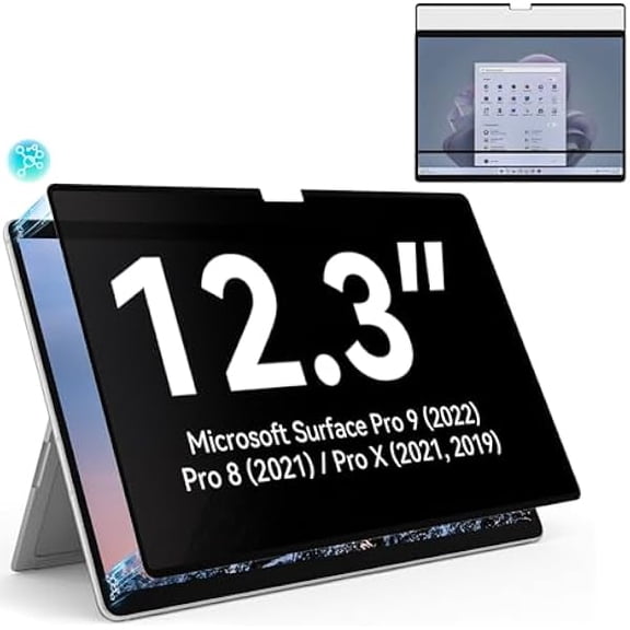 Privacy Filter Compatible with Microsoft Surface Pro 7 Plus/Pro 7/Pro 6/Pro 5/Pro 4/Pro 3, Easy On/Off 12.3 Inch Removable Anti Spy Glare Blue Light Privacy Screen