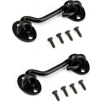 Privacy Hook and Eye Latch Easy Lock for Barn Door, Black (6 INCH-2PCS)