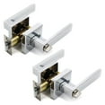thumbnail image 1 of Privacy Lever Style Chrome Crown Door Handle 2 Pack by Villar Home Designs, 1 of 8