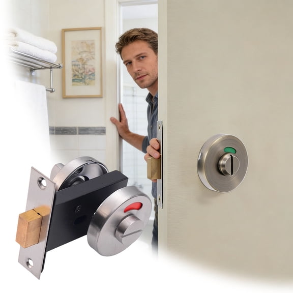 Privacy Lock for Interior Doors Secure Bedroom & Bathroom Lock with Vacant/Occupied Indicator, Heavy Duty, Easy Installation for Home or Commercial Use