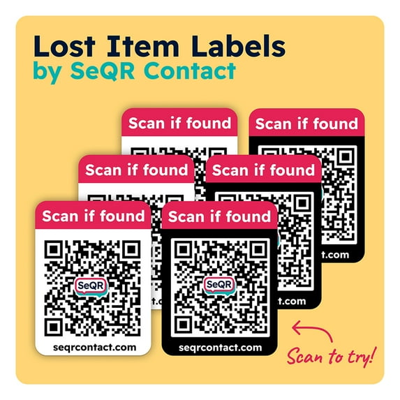 Privacy Lost Item Labels | QR Code Stickers That Keep Your Personal Info Private | Customizable QR Code Labels for Storage, Moving Labels, Or for Lost Item Recovery Asset Tags | No Subscription Fee