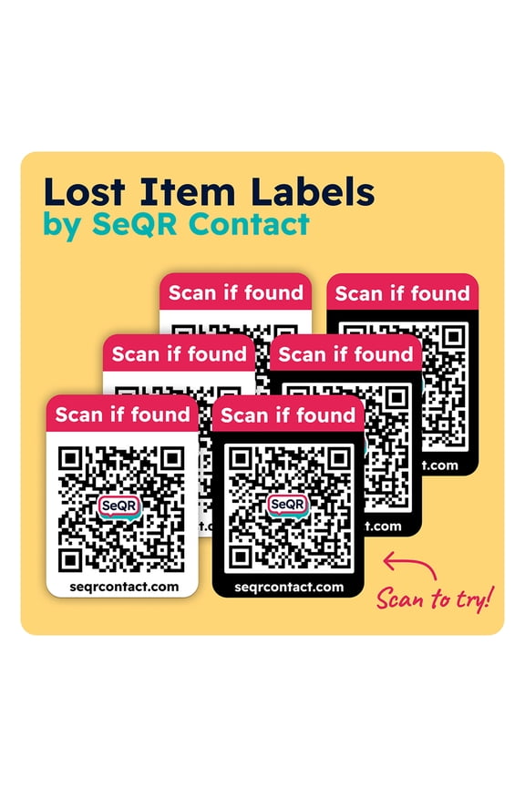 Privacy Lost Item Labels | QR Code Stickers That Keep Your Personal Info Private | Customizable QR Code Labels for Storage, Moving Labels, Or for Lost Item Recovery Asset Tags | No Subscription Fee