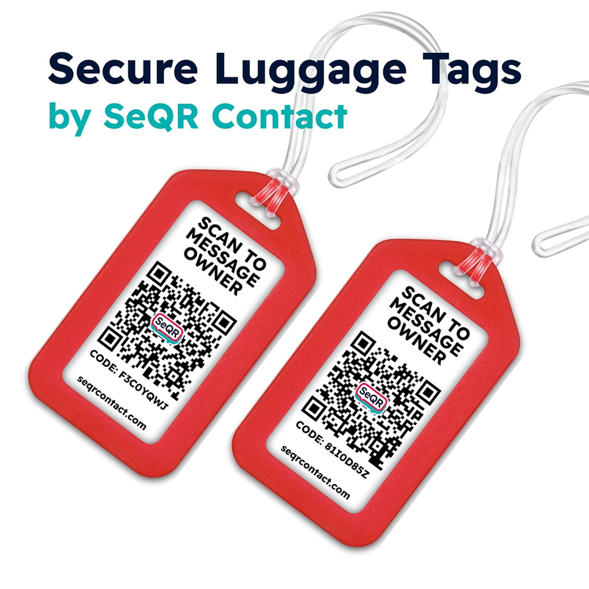 Secure Access Tag SeQR Contact Contact Secure Luggage Tags, 2-Pack - Walmart.com