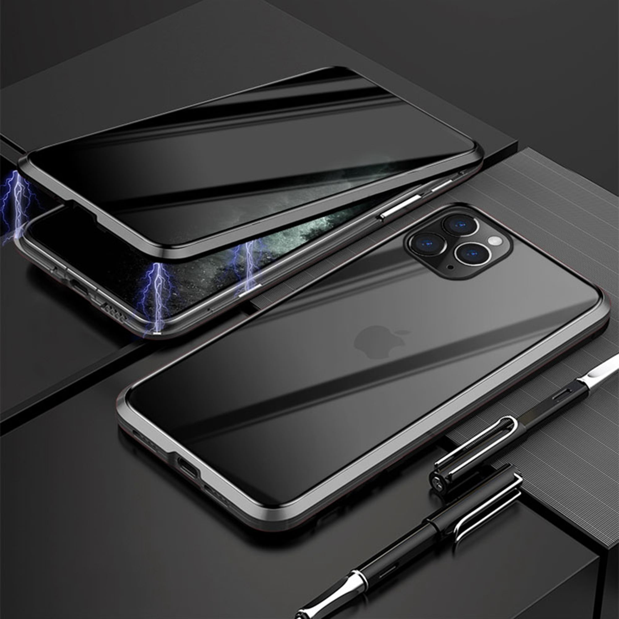 Phone Case Iphone 11 Dual Screen Case Privacy Magnetic Case For