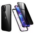thumbnail image 1 of Privacy Magnetic Case for iPhone 12 / iPhone 12 Pro 6.1 inch, Dteck Double-Sided Tempered Glass Magnetic Adsorption Metal Bumper Privacy Screen Protector Antipeep Anti-Spy Phone Cases Cover, Black, 1 of 1