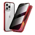 thumbnail image 1 of Privacy Magnetic Case for iPhone 14 Pro Max, Anti Peeping Clear Double Side Tempered Glass [Magnet Absorption Metal Bumper Frame] Thin 360 Full Protective Phone Case for iPhone 14 Pro Max 6.7", Red, 1 of 8
