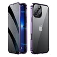 thumbnail image 1 of Privacy Magnetic Case for iPhone 16 Pro, Anti Peeping Clear Double Side Tempered Glass [Magnet Absorption Metal Bumper Frame] Thin 360 Full Protective Phone Case with Lens Protector, Purple, 1 of 11
