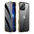 thumbnail image 1 of Privacy Magnetic Case for iPhone 16 Pro Max, Anti Peeping Clear Double Side Tempered Glass [Magnet Absorption Metal Bumper Frame] Thin 360 Full Protective Phone Case with Lens Protector, Gold, 1 of 11