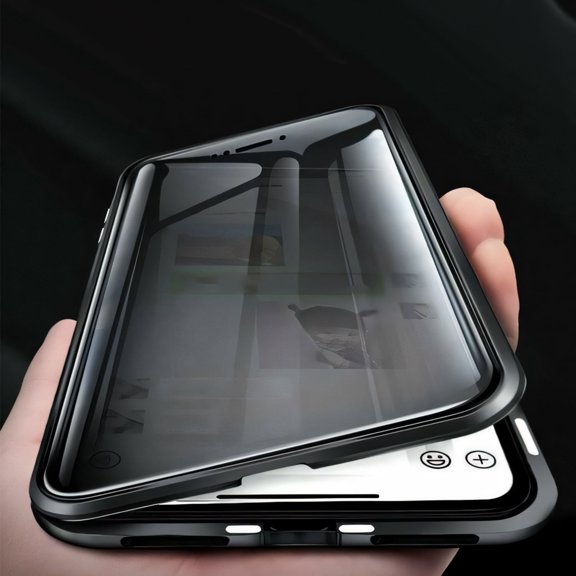 Privacy Magnetic Phone Case - 360° Protection, Anti-Spy, Double-Sided Tempered Glass, Magnetic