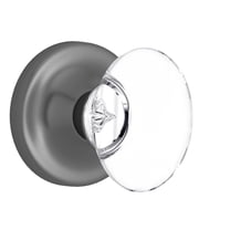 Privacy Oval Egg Crystal Door Knobs Dark Grey Round Rosette