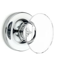 Privacy Oval Egg Crystal Door Knobs Polished Chrome Round Rosette