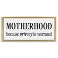thumbnail image 1 of Stupell Industries Privacy Overrated Motherhood Gold Framed Floater Canvas Wall Art, design by Lettered and Lined, 11 x 25, 1 of 9