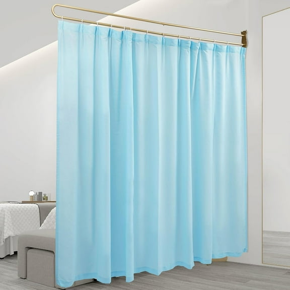 Privacy Partition Curtain, U-Shape Room Divider Portable Protection Curtain Metal Support for Beauty Salon SPA Fitting Room 1 Panel 86.6" H