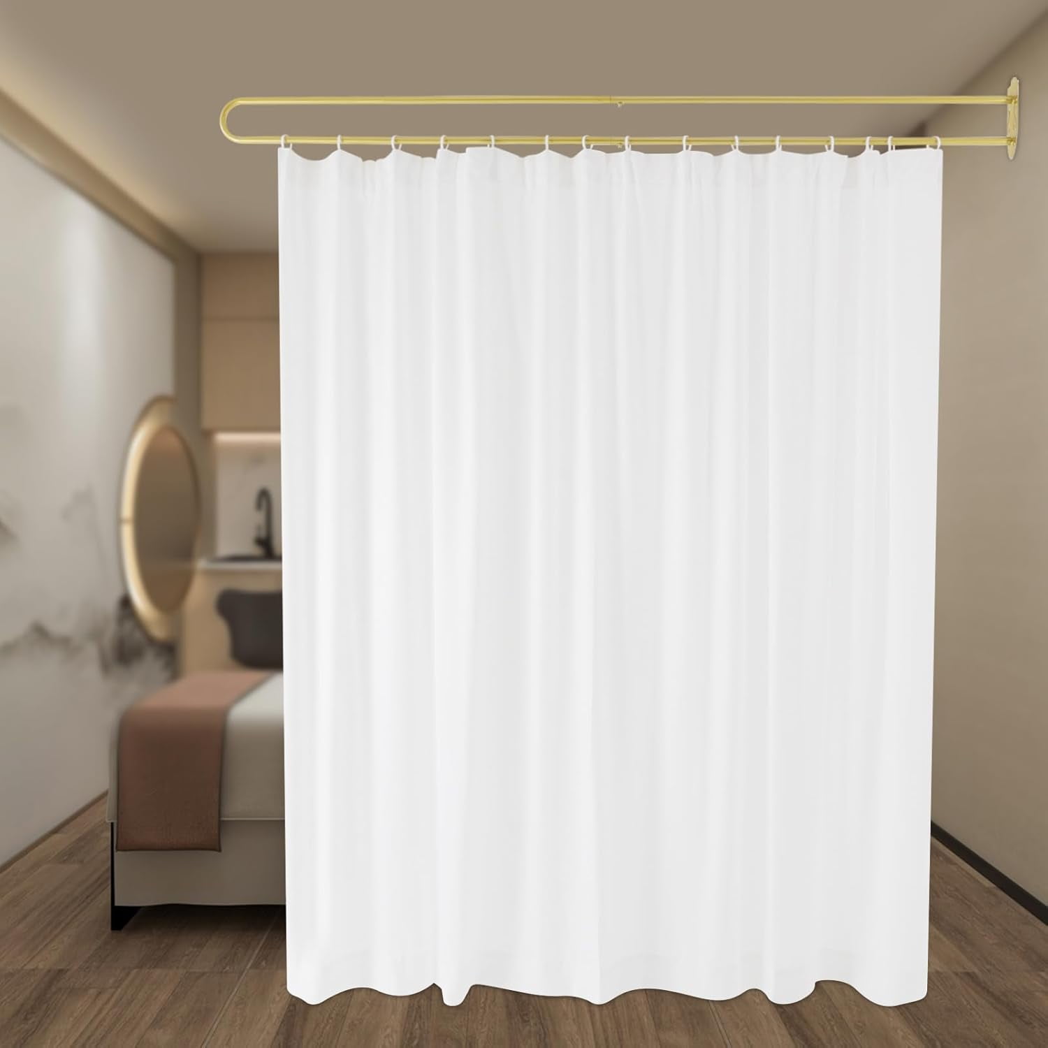 Privacy Partition Curtain, Wall Mounted Curtain, Curtain Room Divider for offices, conference rooms, beauty salons, patio glass doors, bedrooms, living rooms, bars
