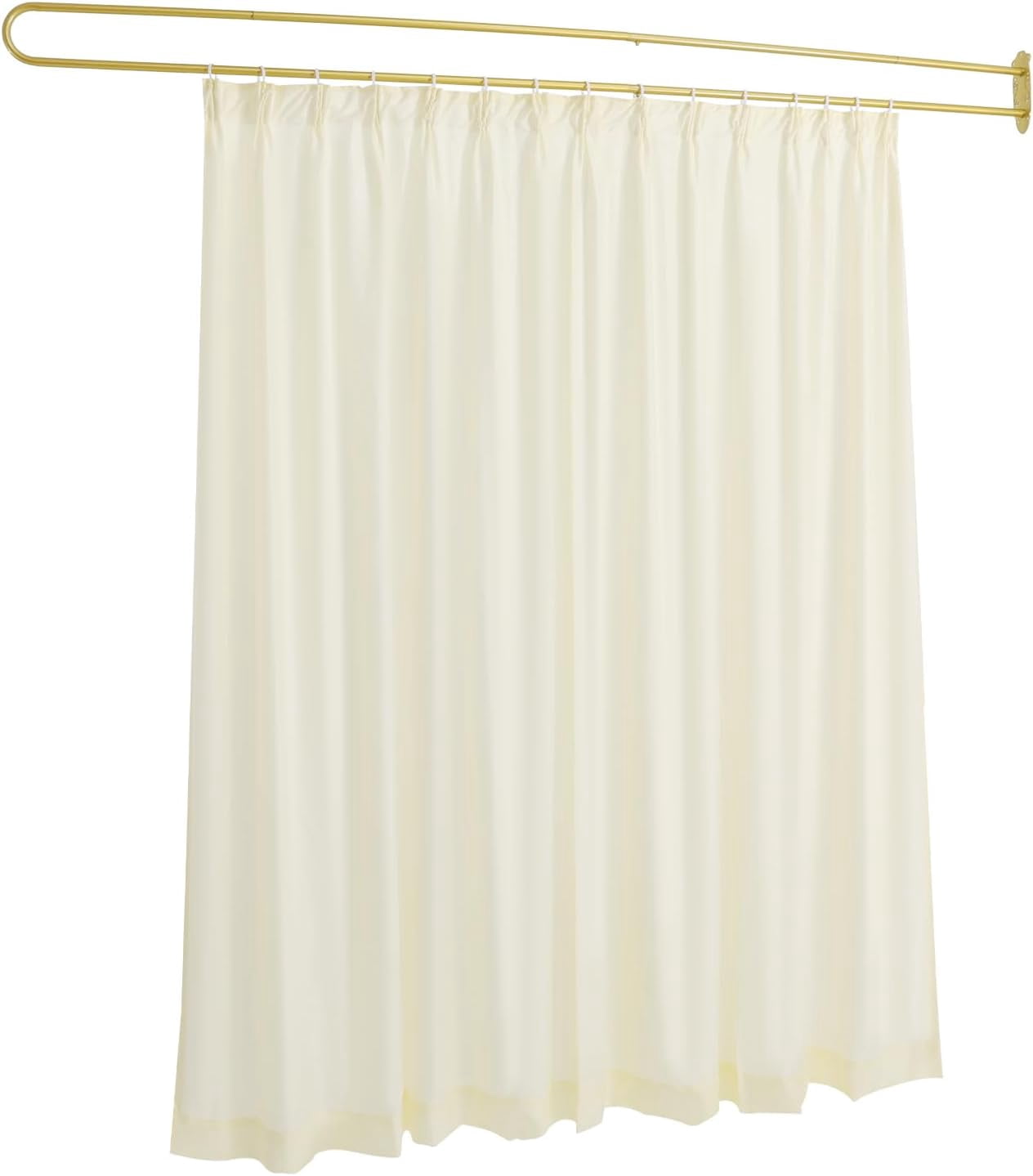 Privacy Partition Curtain Wall Mounted Room Divider with U-Shape Rod 7.5ft Wide & 7.22ft Height Curtain Drape Separator Partition Screen Panel (Beige)