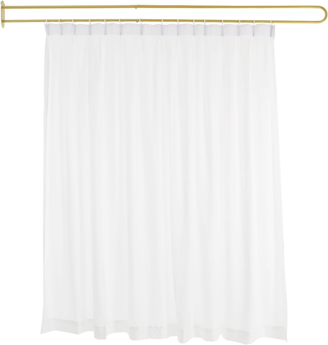 Privacy Partition Curtain Wall Mounted Room Divider with U-Shape Rod 7.5ft Wide & 7.22ft Height Curtain Drapes Separator Partition Screen Panel for Bedroom (White)
