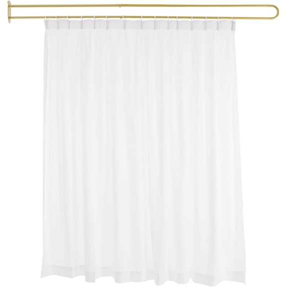 Privacy Partition Curtain Wall Mounted Room Divider with U-Shape Rod 7.5ft Wide & 7.22ft Height Curtain Drapes Separator Partition Screen Panel for Bedroom (White)