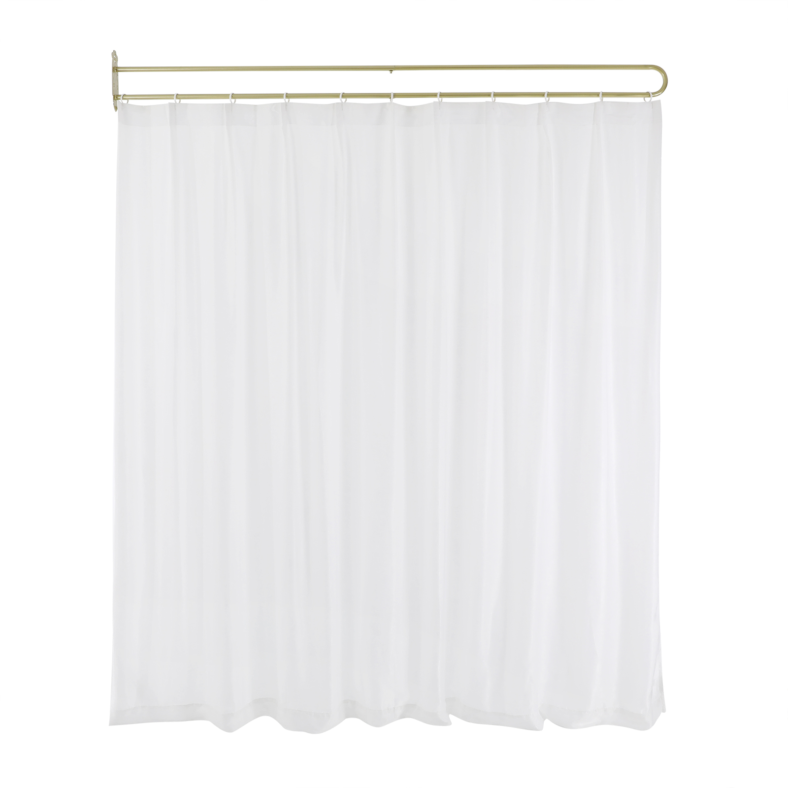 Privacy Partition Curtains, U-Shape Privacy Partition Curtain with Rod, 78.7 Inch Wide Room Divider for Bedroom/Office, White Velvet Drape & Gold Finish