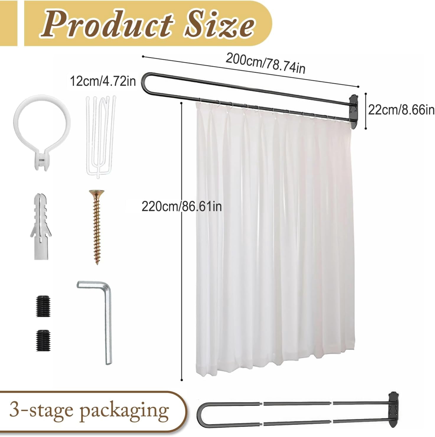 U Shaped Rpd Privacy Partition Curtains,U Shaped Rod with Flat Hook Inherent,U-Shape ...