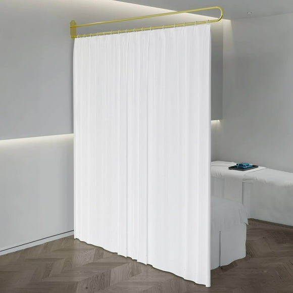 Privacy Partition Curtains,Wall Hanging Room Divider Curtains,U-Shape Medical Privacy Screen,for Beauty Room,Hospital,Fitting Room,Studio,Bedroom(White, 6.56ft)