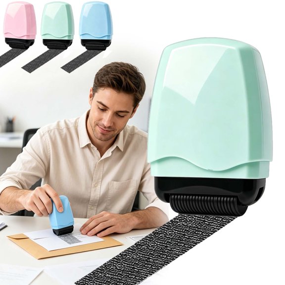 Privacy Protection Roller Stamp | Easy to Use Plastic Address Blocker Stamp with Wide Ink Shipping Labels and Letters