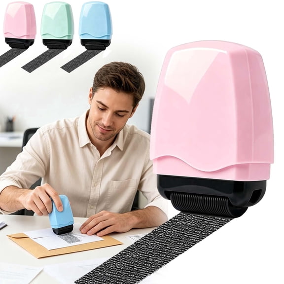 Privacy Protection Roller Stamp | Easy to Use Plastic Address Blocker Stamp with Wide Ink Shipping Labels and Letters