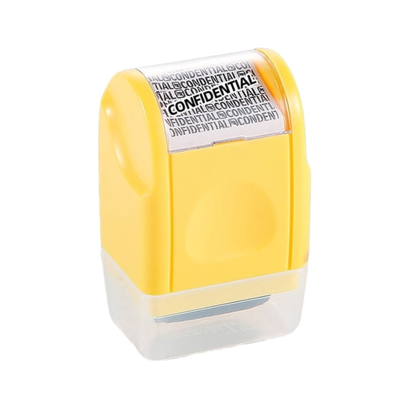 Privacy Protection Stamp, Identity Theft Prevention Roller, Confidential Address Blocker Stamp, Information Security Roller Stamp, Self Inking Privacy Guard, Identity Protection Roller Stamp, Yellow