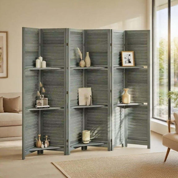 Privacy Screen 6 Panel Folding Room Divider Screen Privacy Screen Freestanding,Partition Screen