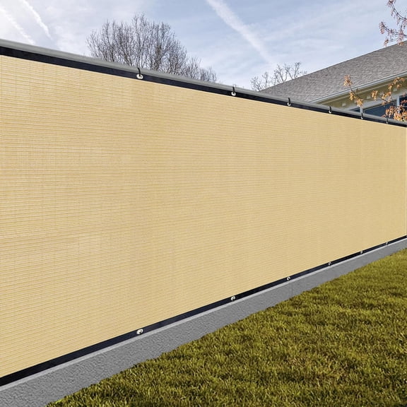 Privacy Screen Fence 6 ft x 50 ft Sand Heavy Duty Dustproof Denoise Shade Net