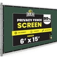 thumbnail image 1 of Privacy Screen Fence Netting Mesh Fabric Windscreen 6'x 15'Ft Green with Reinforced Grommets, 1 of 7
