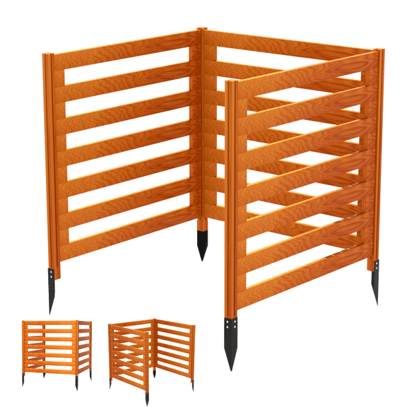 Air Conditioner Fence, Natural Wood, Sturdy Frame, Spaced Slats, Privacy Screens Fence Panels, Backyard, Porch, Landscaping
