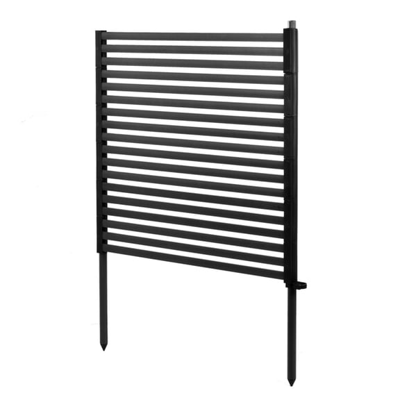 Privacy Screen Freestanding Outdoor, 48.8" H x 35.4" W Decorative Privacy Screen Panels Fence, Black-Louvered
