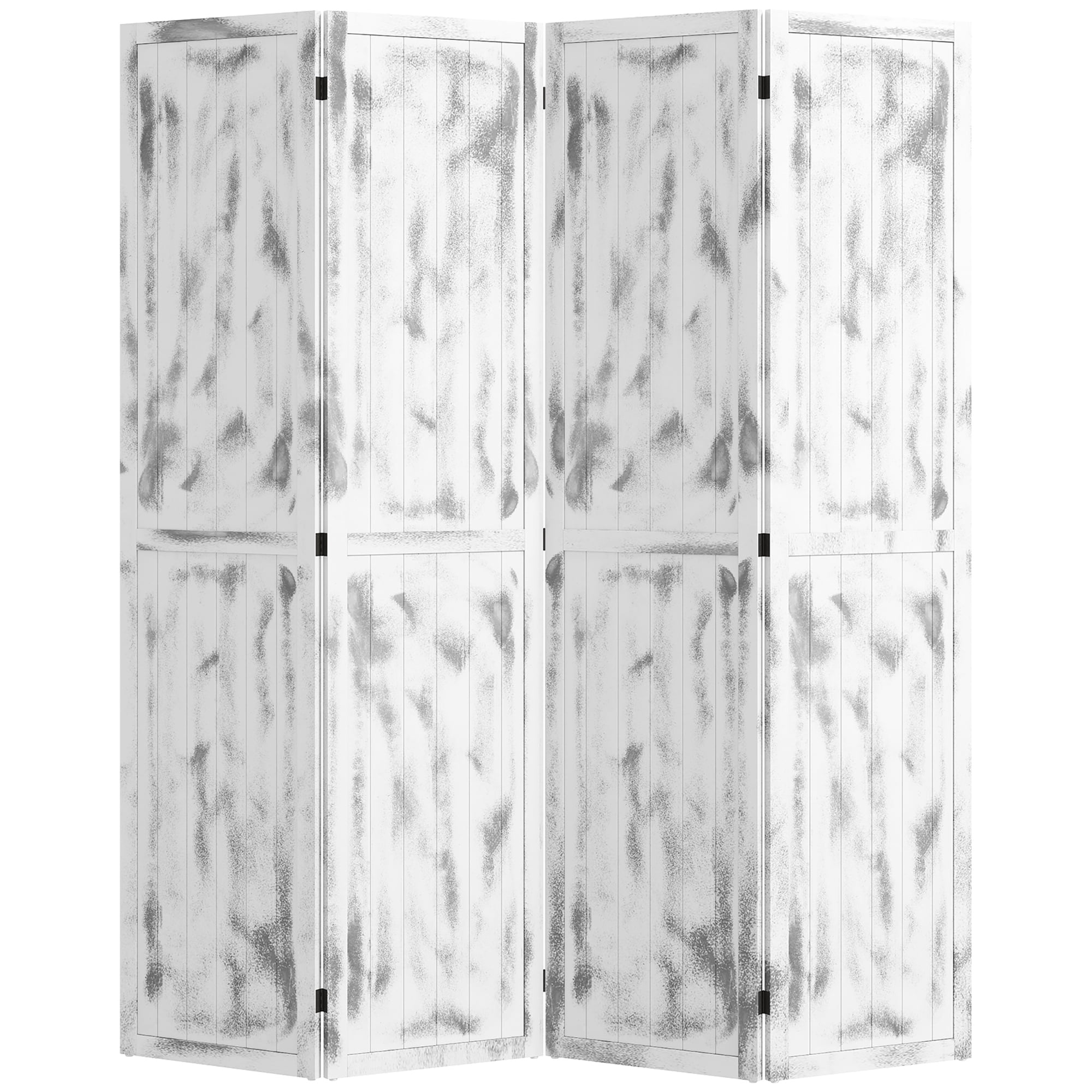 Privacy Screen HOMCOM 5.5' 4 Panel Room Divider Folding Privacy Screen Panels, White,Partition Screen