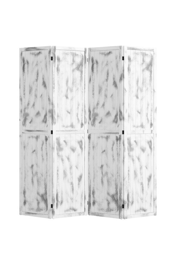 Privacy Screen HOMCOM 5.5' 4 Panel Room Divider Folding Privacy Screen Panels, White,Partition Screen