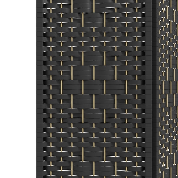 Privacy Screen HOMCOM 6 Panel Room Divider, Folding Privacy Screen, 5.6' Room Separator, Wave Fiber Freestanding Partition Wall Divider, Black,Partition Screen