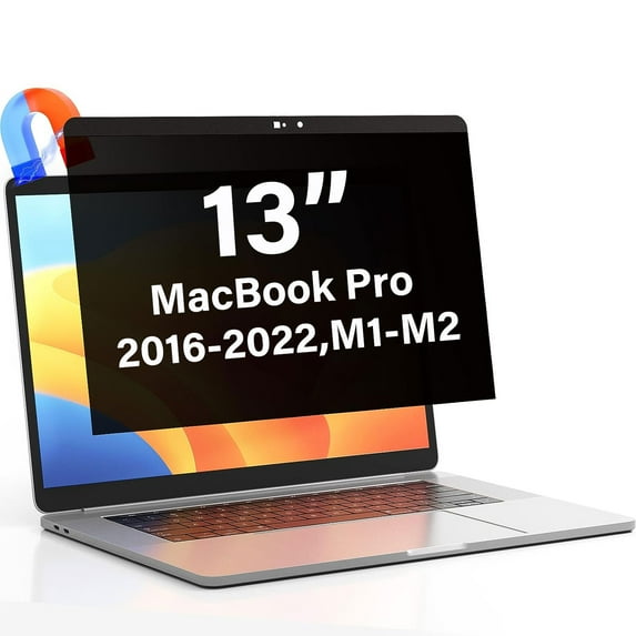 Privacy Screen MacBook Pro 13 Inch(2016-2022, M1, M2) & MacBook Air 13" (2018-2021, M1), Magnetic Anti Glare Blue Light Filter, Anti Spy Laptop Screen Protector for Mac 13 In