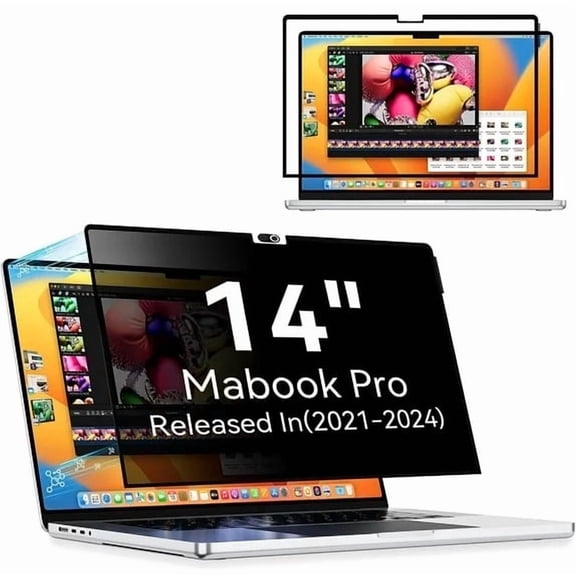 Privacy Screen MacBook Pro 14 Inch  with Macbook Pro 14 inch 2021-Easy On/Off Laptop Privacy Screen Protector