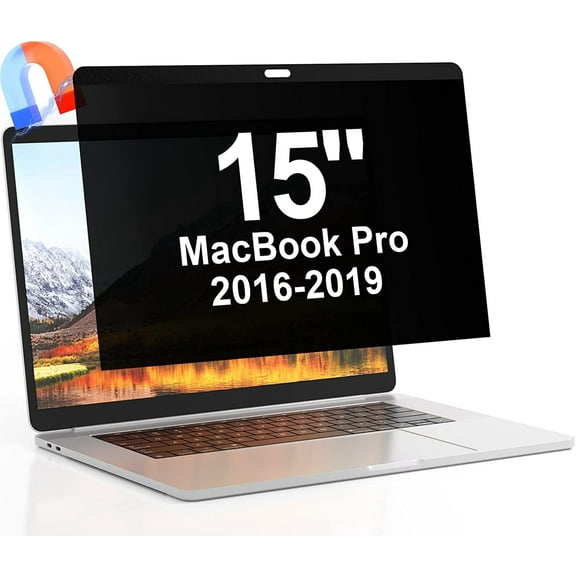 Privacy Screen MacBook Pro 15 Inch (2016-2019), Magnetic Removable Anti Blue Light Glare Filter Privacy Screen Protector for Apple Mac 15 In Laptop Model (A1707, A1990)
