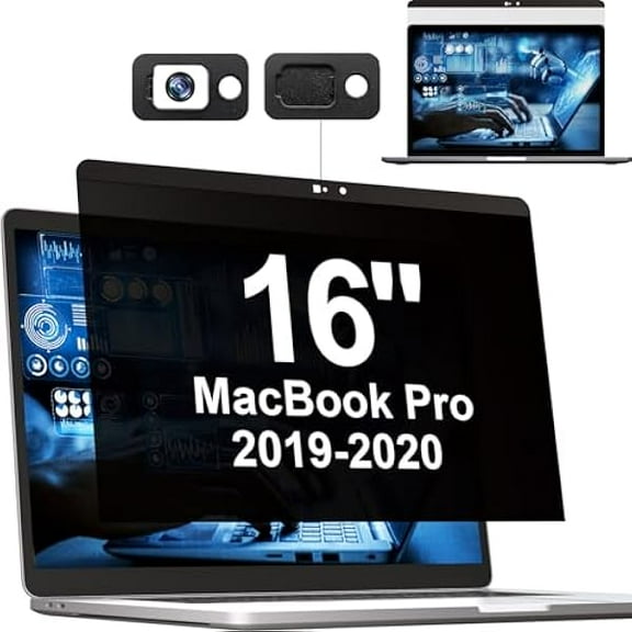 Privacy Screen MacBook Pro 16 Inch 2019 (A2141), Magnetic Removable Anti Glare Blue Light Filter Privacy Screen Protector with Webcam Cover for 16'' Apple Mac Laptop
